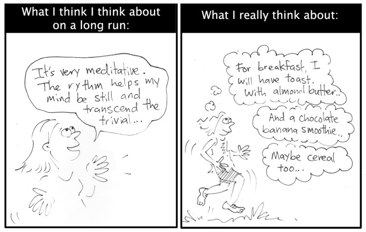 what think I think about when I run